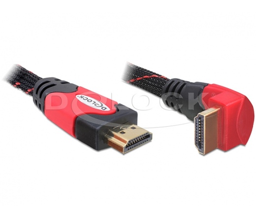 Delock HDMI Ethernet kábel, A-A apa/apa 5,0m hajlí