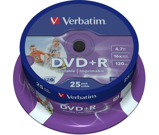 Verbatim DVD+R 4,7GB 16x henger 25db nyomtatható