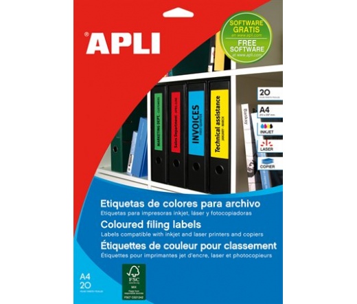 APLI etikett, 190x61 mm, színes, zöld, 80 db