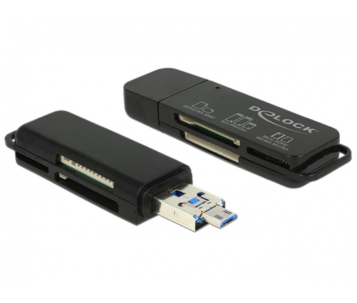 Delock OTG-kártyaolvasó USB 3.0-A+Micro-B kombinál