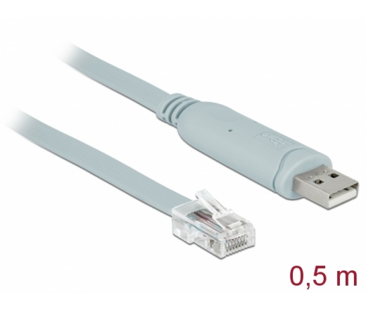 Delock USB 2.0 - 1x soros RS-232 RJ45 apa 0.5m