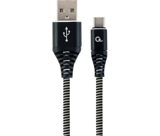 Gembird prémium USB-A/C töltő/adatkábel 2m fek/feh