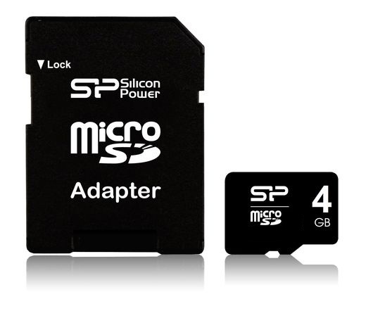 Silicon Power Micro SD 4GB + SD adapter CL4