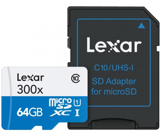 Lexar MicroSDXC HS 64GB + SD Adapter