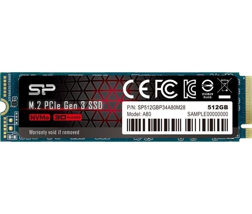 Bontott Silicon Power SSD M.2 PCIe P34A80 512GB