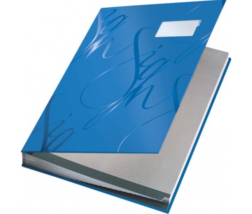 Leitz Aláírókönyv, A4, 18 részes, karton, kék