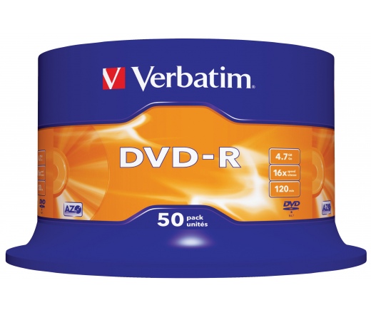 VERBATIM DVD-R 4,7GB 16X CAKE*50  43548