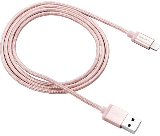 Canyon USB/Lightning MFI fonott 1m rózsaarany