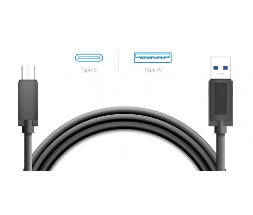 AKASA USB 3.1 C -> USB 3.0 A kábel 1m Fekete