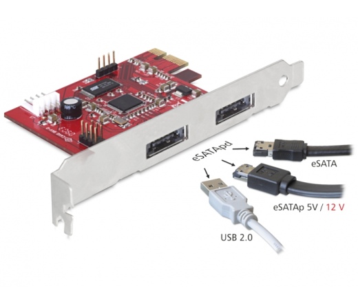 I/O DELOCK PCI-E -> 2x Power Over eSATA 5V/12V (89