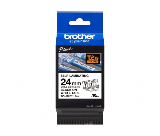 Brother TZE-SL251 Fehér-fekete szalag 24mm x 8m