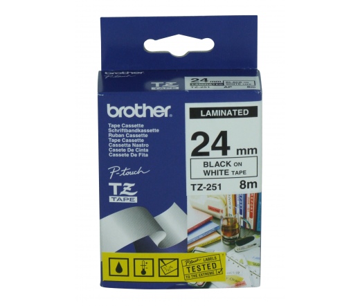 BROTHER P-touch TZ251 fekete ON fehér festékszala