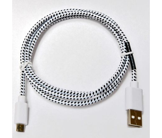 Hama USB szövet adatkábel 1m fehér