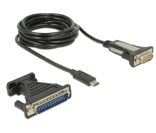 Delock USB Type-C > DB9 soros port + DB25 adapter