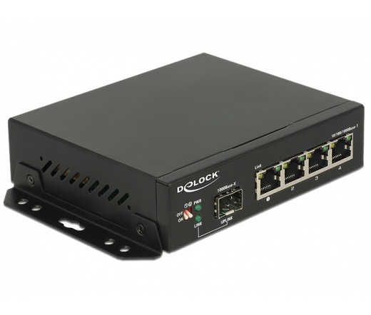 Delock Gigabit Ethernet-kapcsoló, 4 port + 1 SFP
