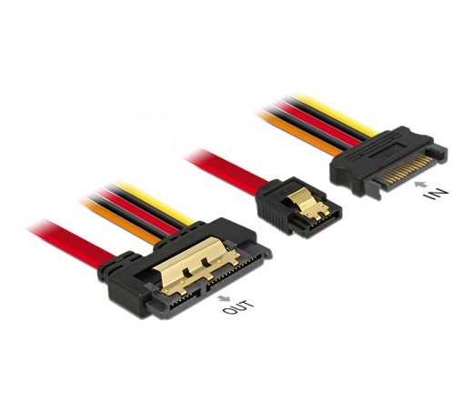 Delock Cable SATA 6 Gb/s 7pin receptacle+SATA 15pi