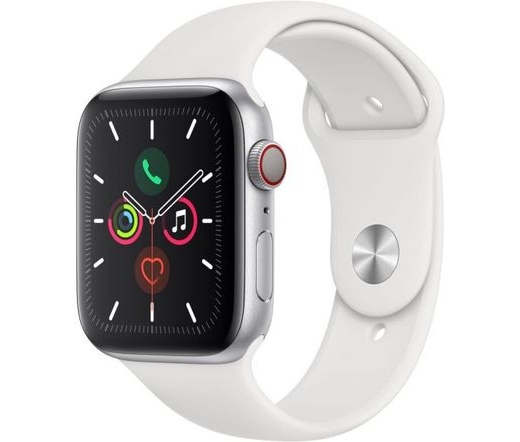Apple Watch S5 44mm LTE alu ezüst/fehér sportszíj