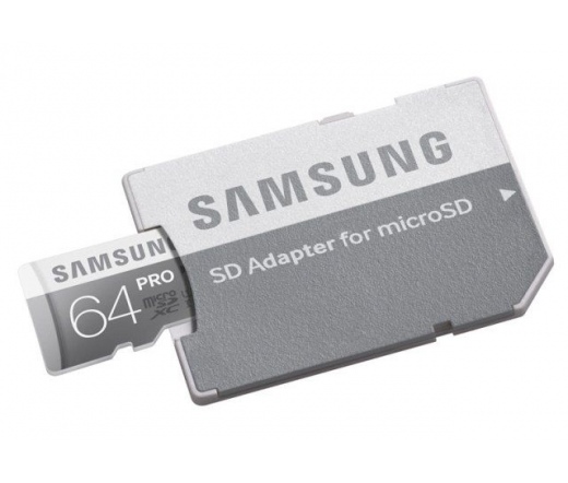 Samsung Pro MicroSD UHS-I U3 64GB + Adapter