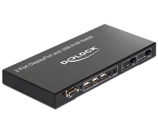Delock 2 > 1 Displayport KVM Switch USB és Audio