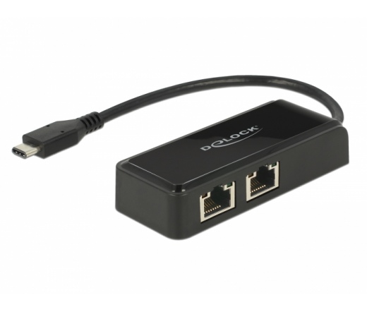 Delock Adapter SuperSpeed USB Type-C > 2x Gigabit