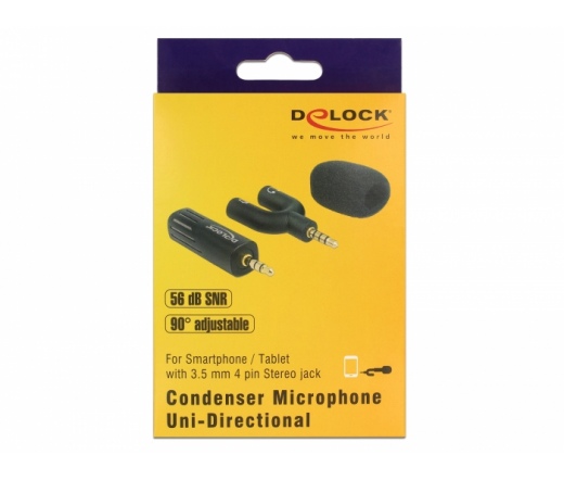 Delock Egyirányú kondenzátormikrofon - Fekete