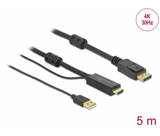 Delock HDMI - DisplayPort-kábel 4K 30 Hz 5 m