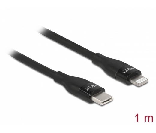 Delock USB-C - Lightning MFi 1m Fekete