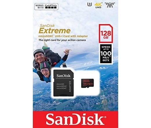 SanDisk Extreme microSDXC 128GB A1 V30 UHS-I U3