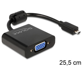 Delock HDMI-micro D-dugós csatlakozó > VGA fekete