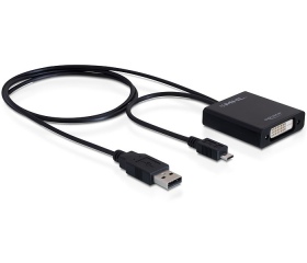 Delock adapter MHL apa + USB-A apa > DVI 24+1 anya