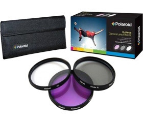 Polaroid szűrőszett (UV, CPL, FLD) 55mm + tok