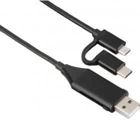 Hama USB 2.0 A / micro-B + Type-C OTG 1m