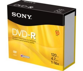 DVD-R LEMEZ SONY 10PK 4.7GB 16x Slim