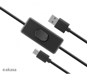 Akasa USB 2.0 Type-A - Type-C kábel kapcsolóval