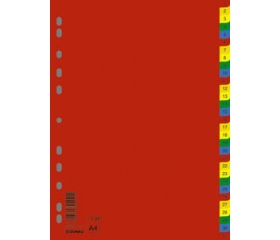 Donau Regiszter, műanyag, A4, 1-31, színes