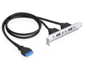 Delock Slot bracket USB 3.0 pin header 19 pin inte