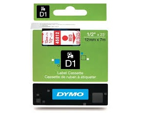DYMO címke LM D1 alap 12mm Piros/Átlátszó