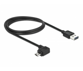 Delock Easy-USB-A - micro-B 90° 1m fekete