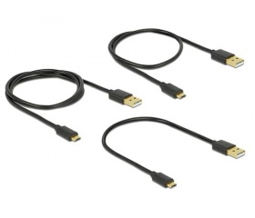 Delock USB adat- és gyorstöltő kábelkészlet fekete