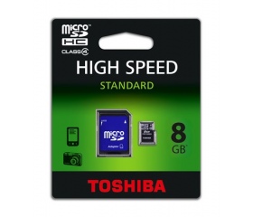 RAM MICRO SD CARD 8GB TOSHIBA CL4 Black + adapter