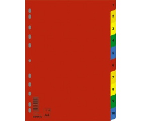 Donau Regiszter, műanyag, A4, 1-10, színes