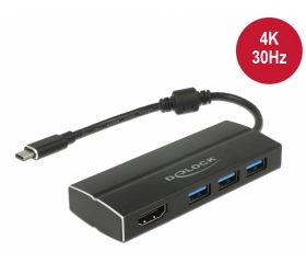 Delock USB 3.1 Gen 1 adapter táppal és HDMI-vel