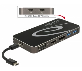 Delock USB 3.1 Type-C dokkolóáll. HDMI/DP/VGA/USB