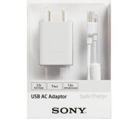 Sony 2,1A-es 1 portos töltő Micro-USB kábellel