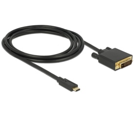 Delock USB Type-C (DP alt / Tb 3) > DVI 2m fekete
