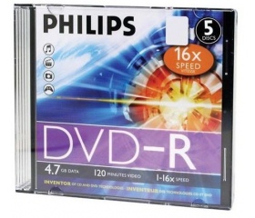 Philips DVD-R 4,7GB slim 16x írható dvd