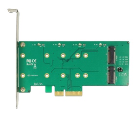 Delock PCI Express-kártya > 2 x belso M.2 aljzat B