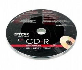 TDK CD-R 80 52x 5db/henger (fóliás)