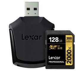 Lexar SDXC Pro 128GB 2000x + olvasó