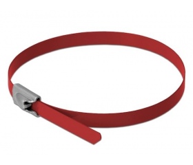 Delock r.m. acél kábelkötegelők 200mm 10db piros